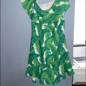 Palm tree print off the should dress